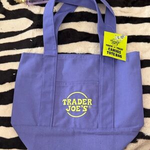 TRADER JOES Purple Canvas Tote Bag